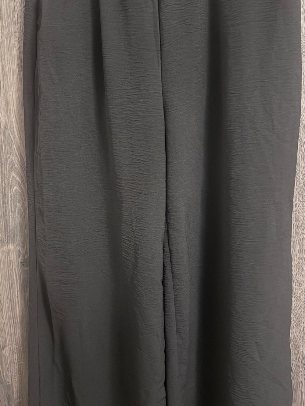 Society Black Textured Wide Leg Trousers